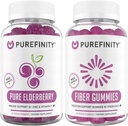 PUREFINITY Fiber + Vlierbessen Gummies Bundle (Inulin FOS Prebiotic Fiber Gummies + Dubbele sterkte Vlierbessen Gummies met Zink & Vitamine C)