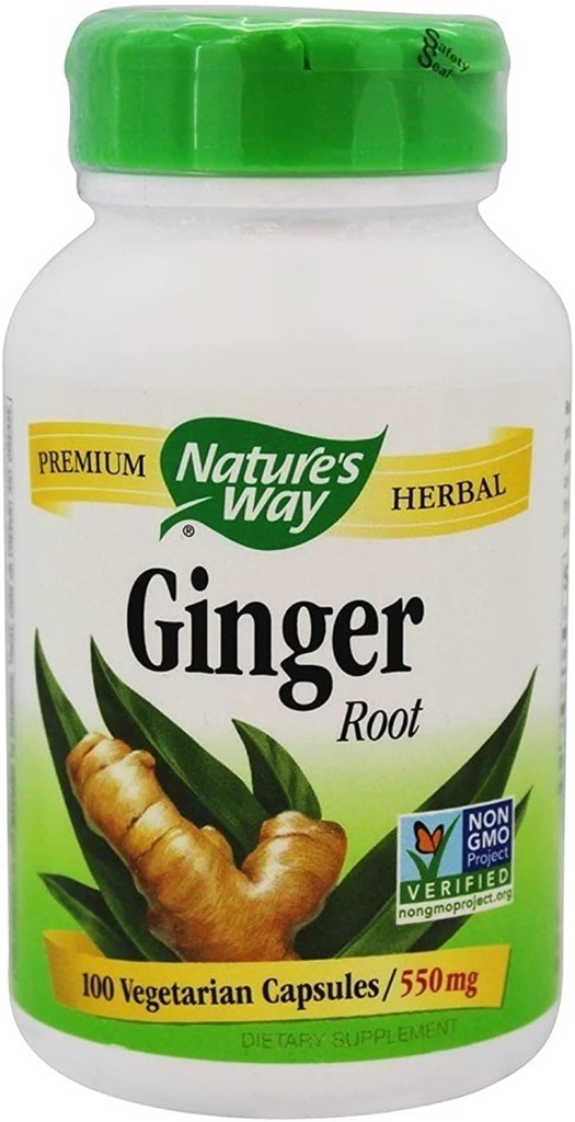 Nature's Way Premium Kruidengemberwortel, Digestieve ondersteuning, 550 mg, 100 Vegetarische Capsules, Verpakking van 2
