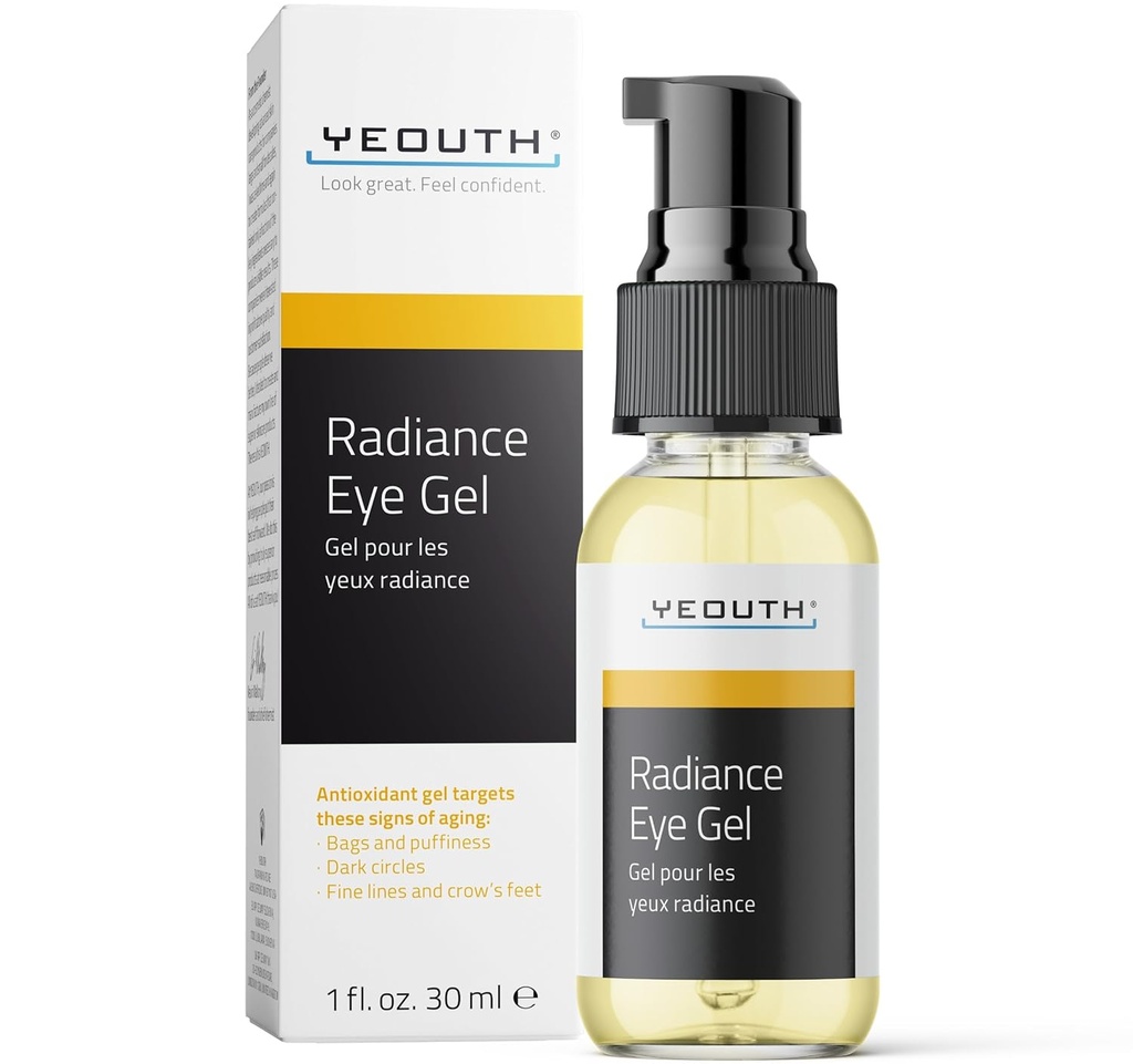 YEOUTH Under Eye Gel with Hyaluronic Acid, Skin Care Targets The Appearance of Puffiness, Dark Circles & Under Eye Bags, Revitaliseren Hydrating Skincare 1oz