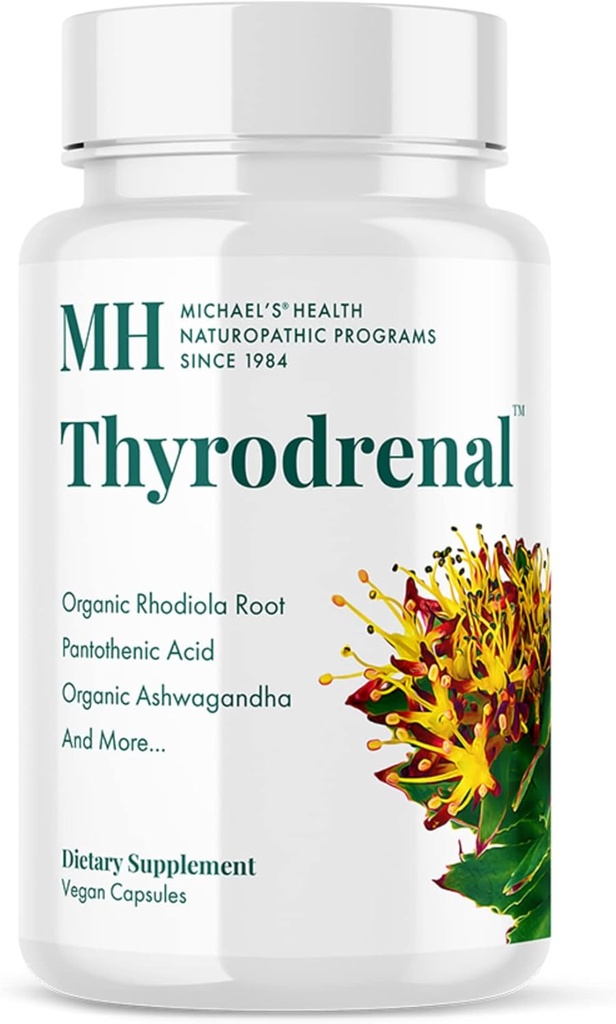 MICHAEL'S Health Naturopathische Programma's Thyrodrenal - 120 Vegan Capsules - Ondersteunt schildklier en bijniergezondheid - met vitamine C - 60 porties