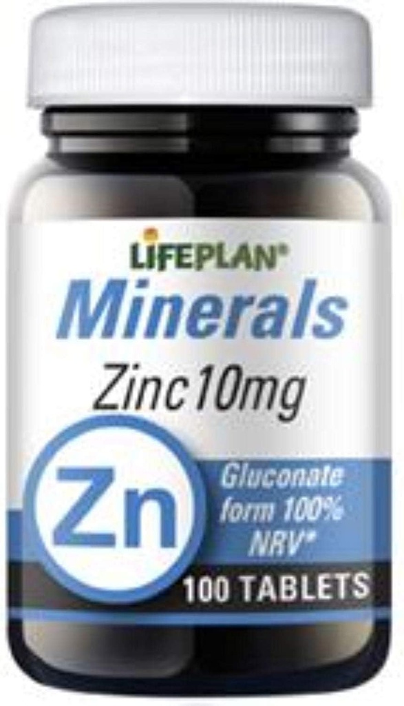 Lifeplan 10mg Zink Gluconaat Elemental - Verpakking van 100 tabletten