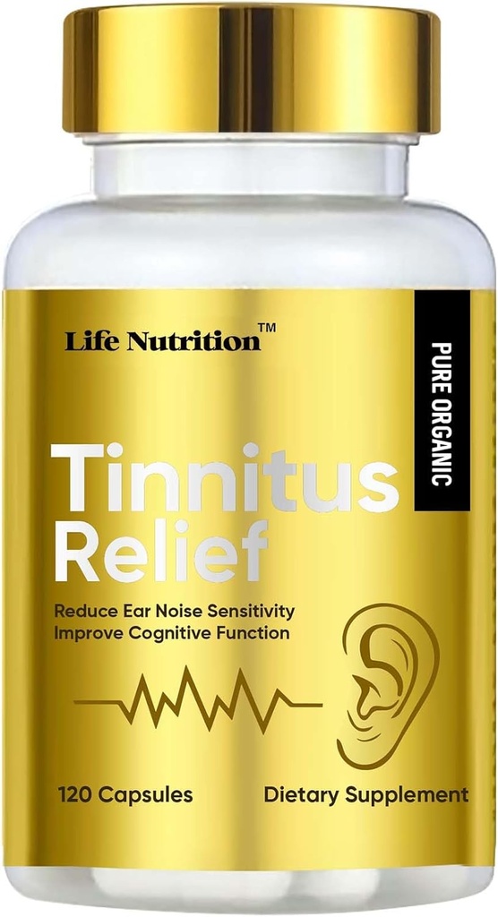 Levensvoeding 1200MG Tinnitus Relief for Ringing Ears, OTC Flavonoid Ear Health Vitaminen, Bioflavonoïden & Vitamine C,120 Caplets