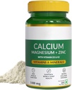 Naturals Calcium Magnesium & Zink Tablets with Vitamine D3 & K2 (600 IE), Calcium Supplement for Women and Men, for Muscle Health