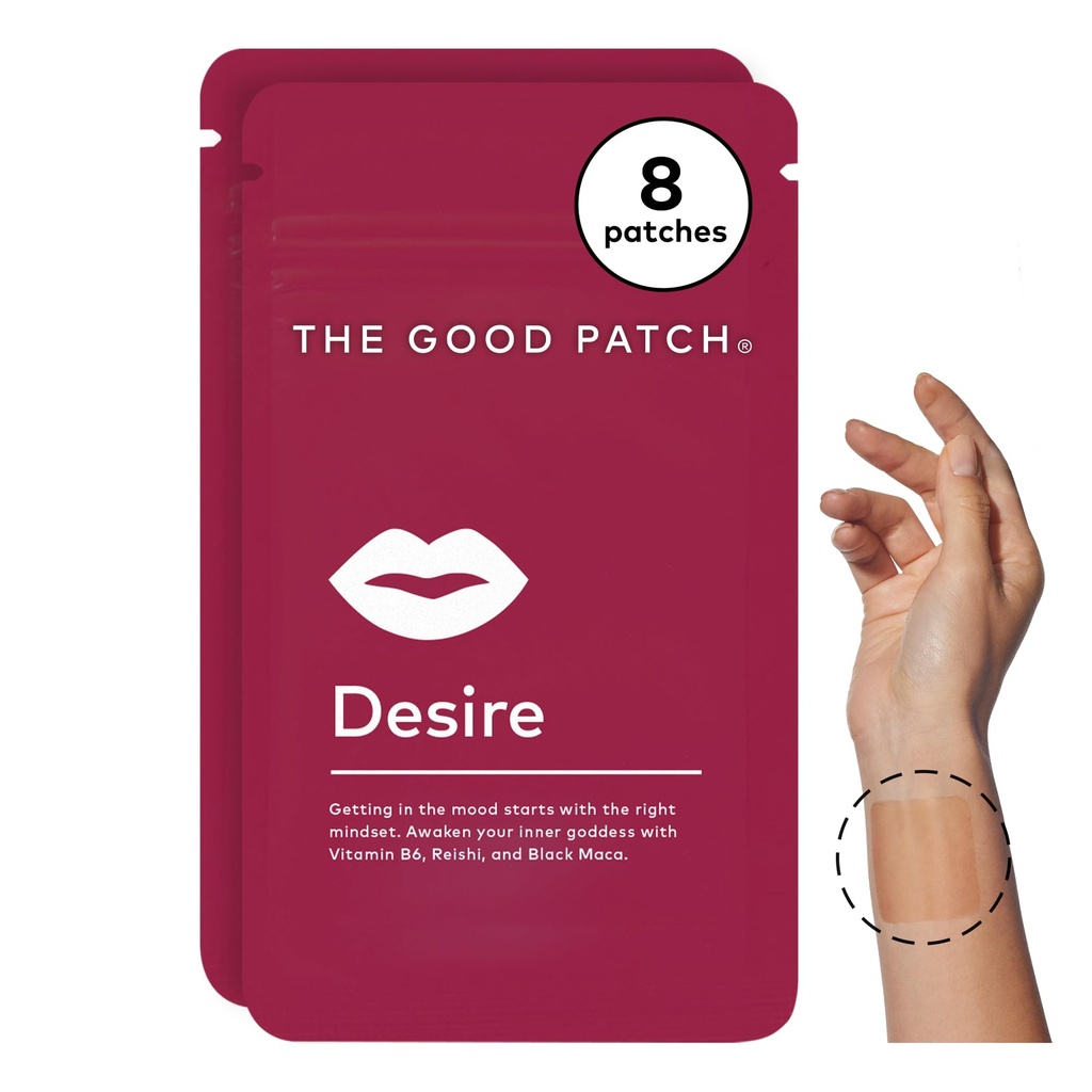 The Good Patch Desire Seksuele Wellness Patches, Get in the Mood, Natural with Vitamin B6, Reishi, Black Maca, Plant Powered Wearable Wellness, Botanical and Vitamin (8 Total Patches)