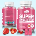 Super glutathion Collageen Glow Gummies,Glutathione huidverzorging - Huidverheldering - Gummies Collageen - Anti-Aging L-Glutathione - Marine Collageen & Vitaminen