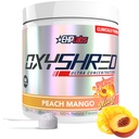 EHP Labs OxyShred Pre Workout Powder - Preworkout Powder with L Glutamine & acétyl L Carnitine, Energy Boost Drink - Peach Mango, 60 portions