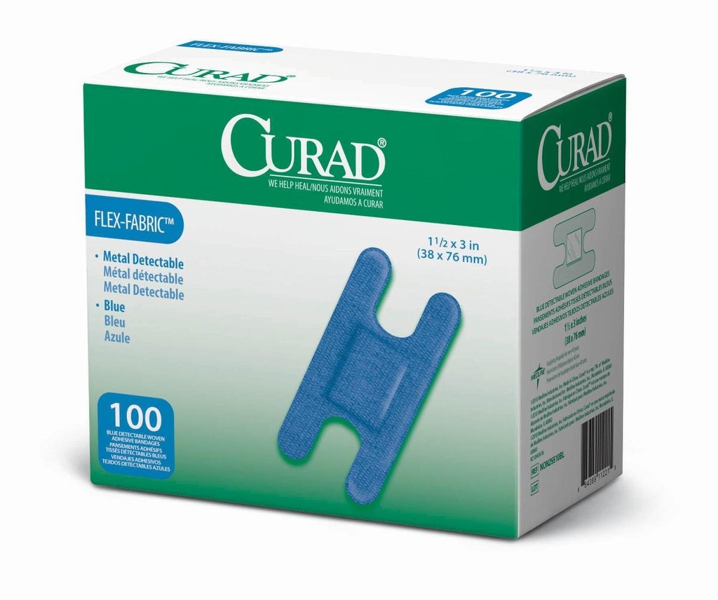 Curad Knuckle, geweven Blue Detectable Bandage, 100-Count