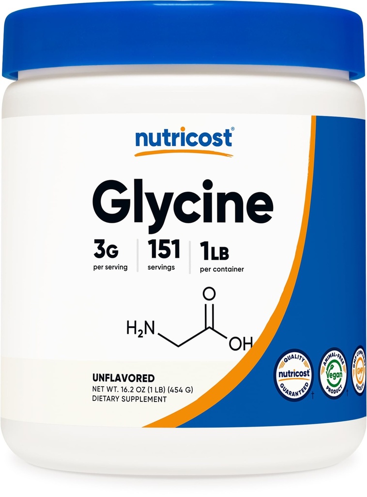 Poudre de Glycine Nutricost 1lb - Non-OGM, sans gluten