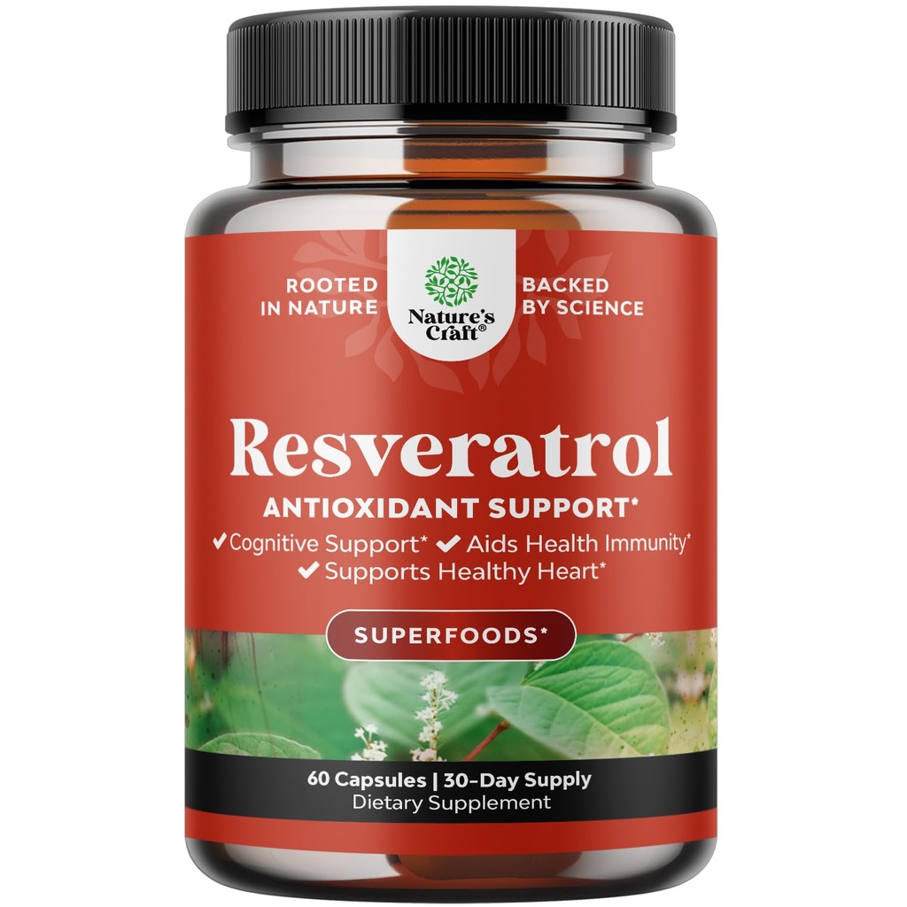 Youthful Trans Resveratrol Supplement - Resveratrol Capsules with AMPK Activator for Cellular Health & Vitality - AMPK Metabole Activator for Metabolisme Boost & Cellular Efficiency - 60 Tel.