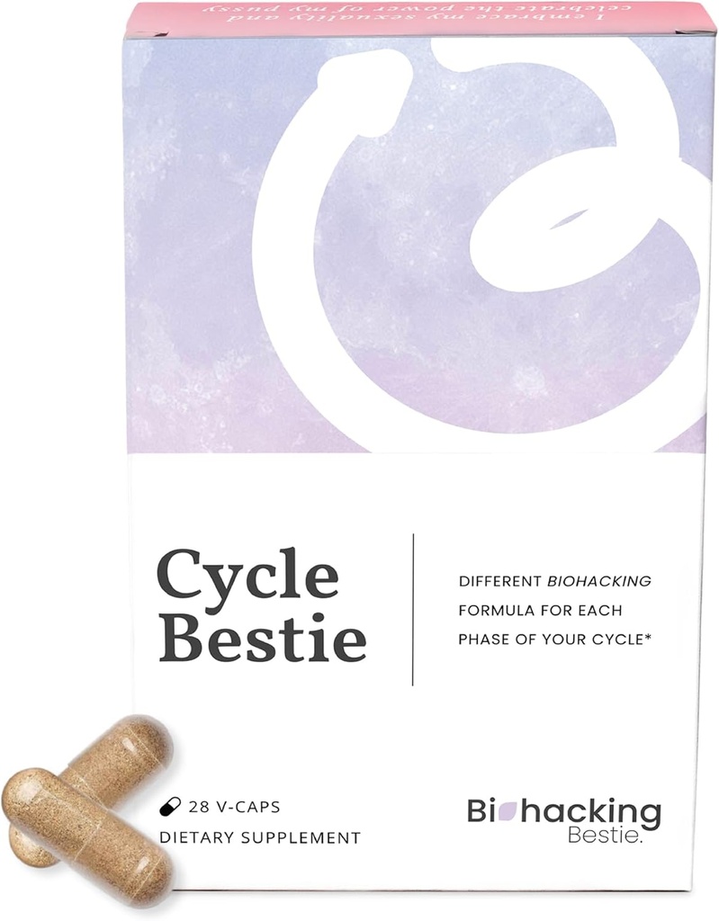 Cycle Bestie - Suppléments d'équilibre hormonal pour les femmes, Vitamines pour le soutien hormonal, Aide avec la régularité du cycle, Vegan Friendly, Phase Packs de supplément spécifique - 28 Capsules