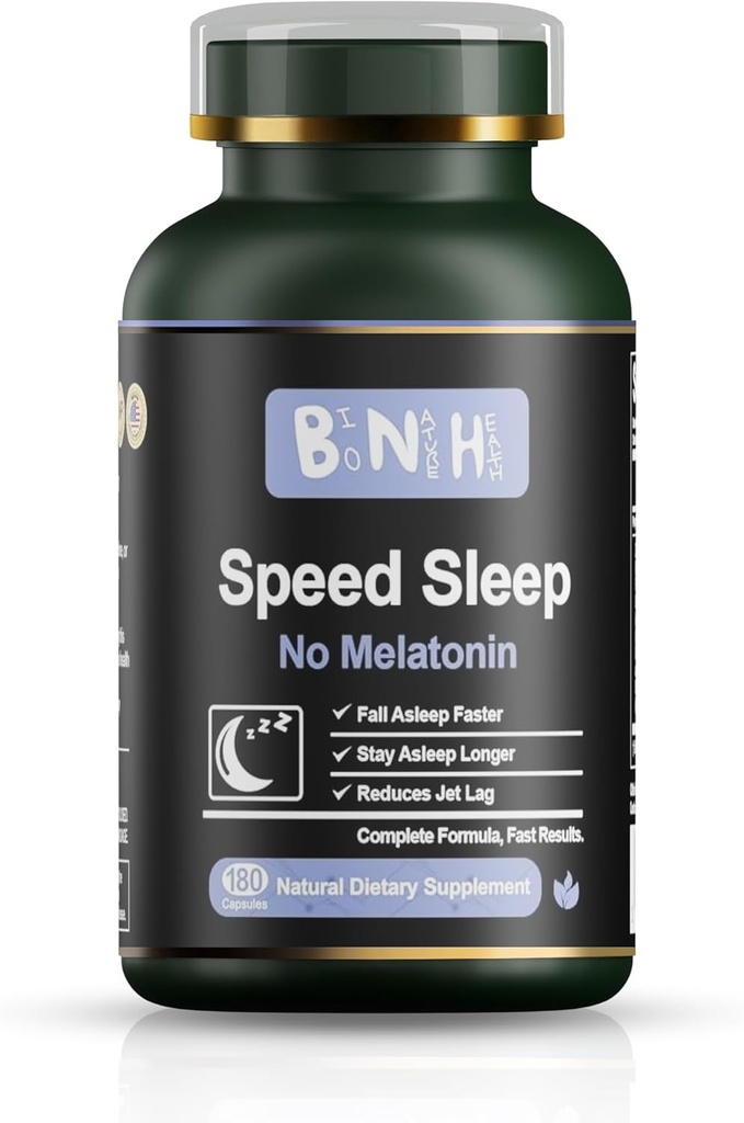 BNH Speed Sleep - Formule sans mélatonine - Ancient Chinese Remedy - 15 herbes - Automne et rester plus rapide d'endormissement - Réchauffé et énergétique - Pas de groggy Feeling - Relax - Calme l'esprit - Sans drogue - 180 Compte