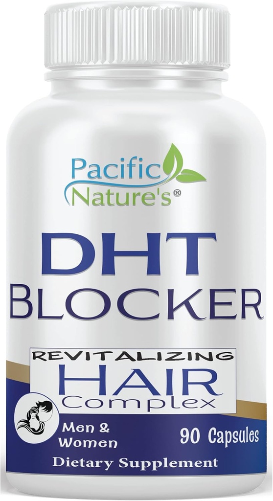 Supplément revitalisant de croissance des cheveux (90 capsules) de la nature PACIFIQUE soutient la croissance des cheveux sains chez les hommes et les femmes - non-OGM, sans gluten