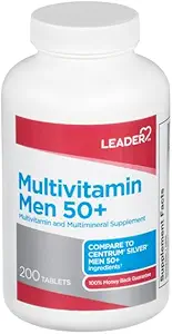 Leader Men's 50+ Multivitamine Tablets 200 Ct. Dagelijkse Wellness voor mannen boven de 50