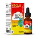 Kiddivit Baby gouttes liquides en fer avec vitamine B12 & Folate – Supplément de soutien en fer doux – 60 portions quotidiennes, fibre prébiotique fortifiée en inuline – sans sucre, sans gluten, végétarien, 2oz