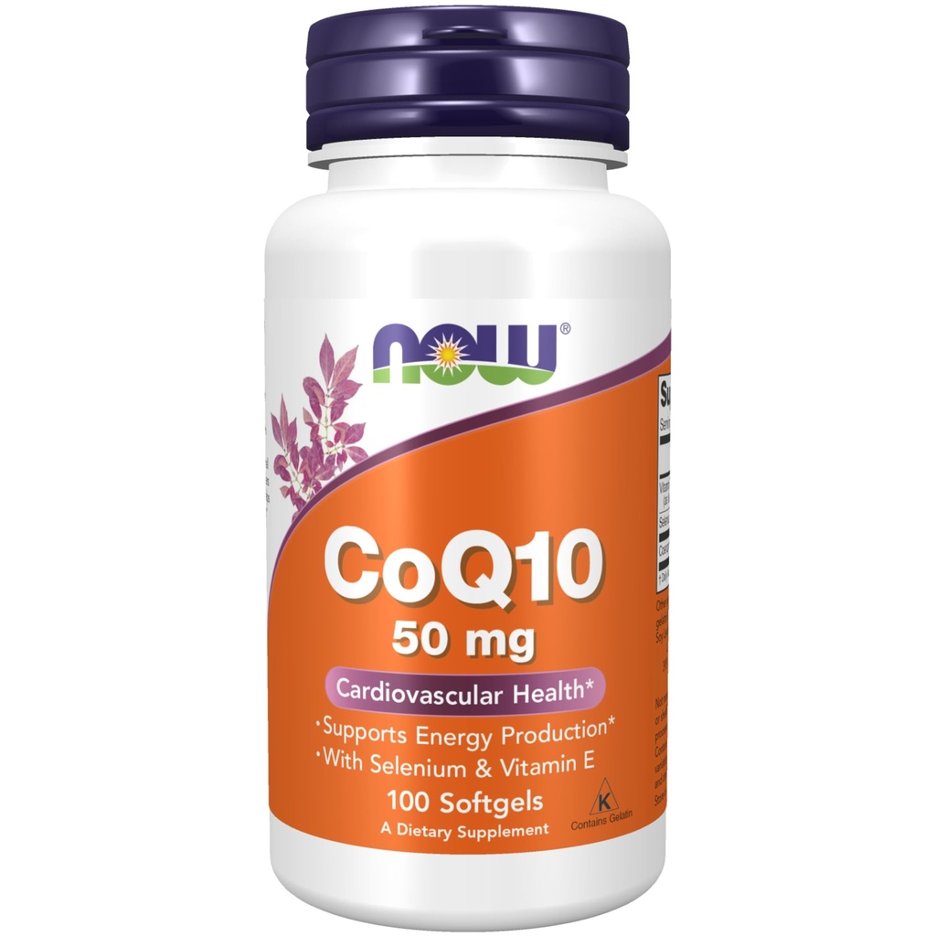 MAINTENANT Suppléments, CoQ10 50 mg, Classe pharmaceutique, Forme All-Trans produite par Fermentation, 100 Softgels