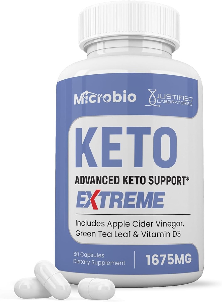 Microbio Keto ACV Extreme Pillen 1675MG Keto Ondersteuning Blend Capsule Alternatief voor Keto ACV Gummies Geformuleerd met Apple Cider Vinegar Extra Virgin Olive Oil Powder Green Tea Leaf 60 Capsules
