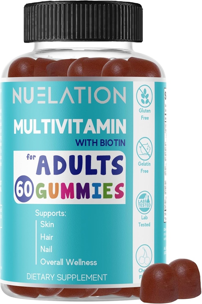 Mannen & vrouwen Multivitamine Gummies. Een goed afgeronde dagelijkse gummy multivitaminen met Biotin 5000 mcg. Niet-GMO, 60 Graaf, 30 Diners. Multi Vitamine voor volwassenen voor Immune Ondersteuning, Algemene Wellness