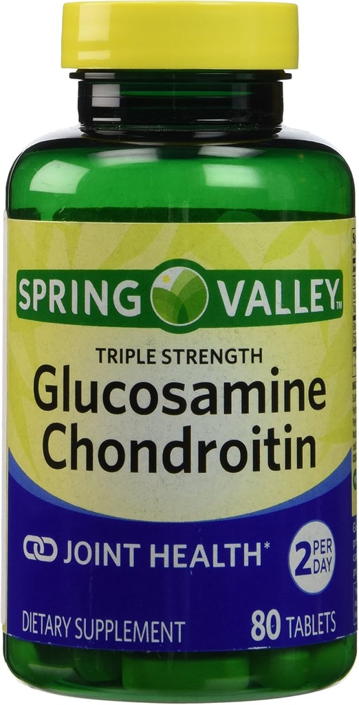 Spring Valley - Glucosamine Chondroitin, Drievoudige sterkte, 80 tabletten