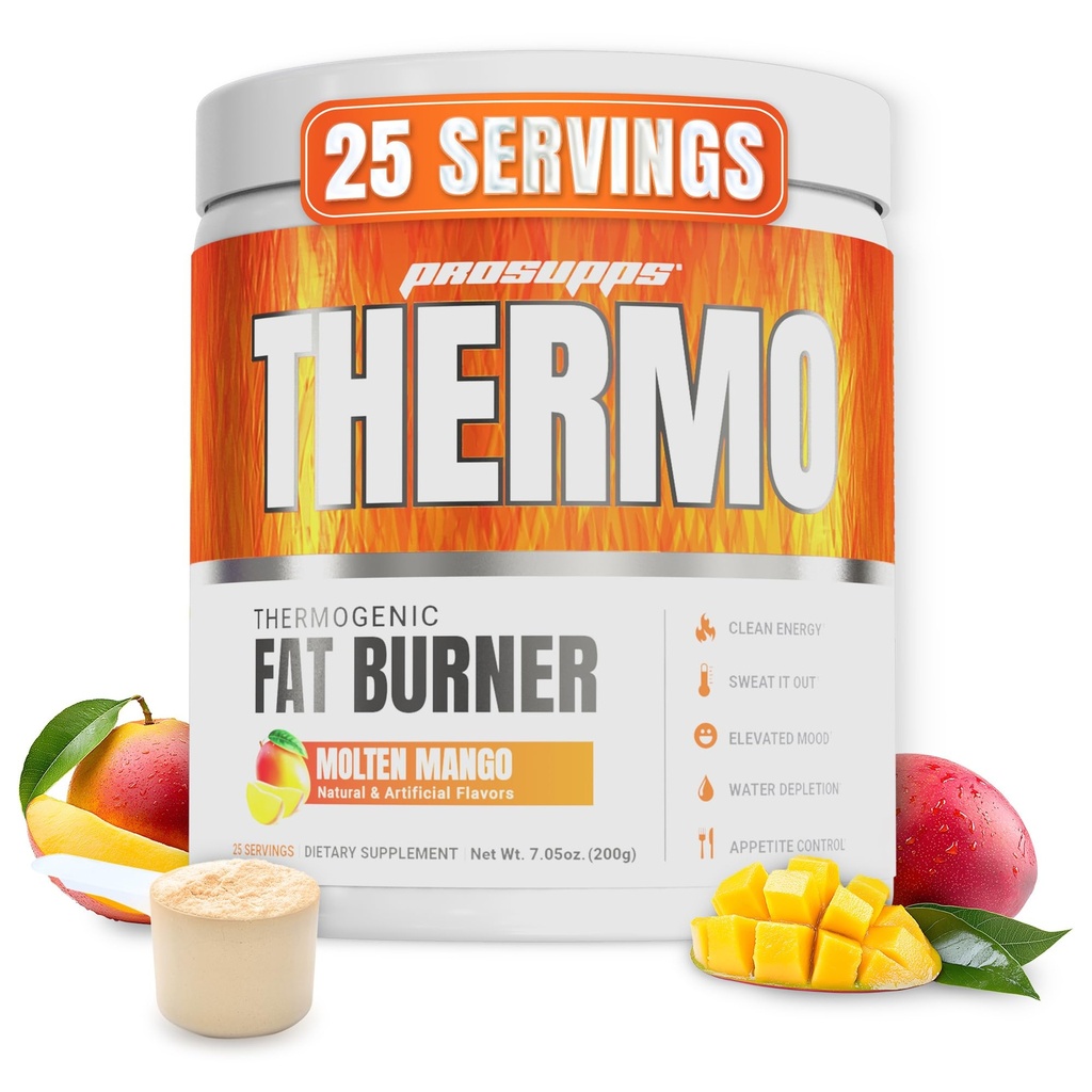 PROSUPPS Thermogénique Fat Burner Powder, Molten Mango - Perte de poids et de métabolisme Booster Supplément de préentraînement pour les femmes et les hommes - soutient le contrôle de l'appétit et stimule l'énergie - sans gluten - 25 portions