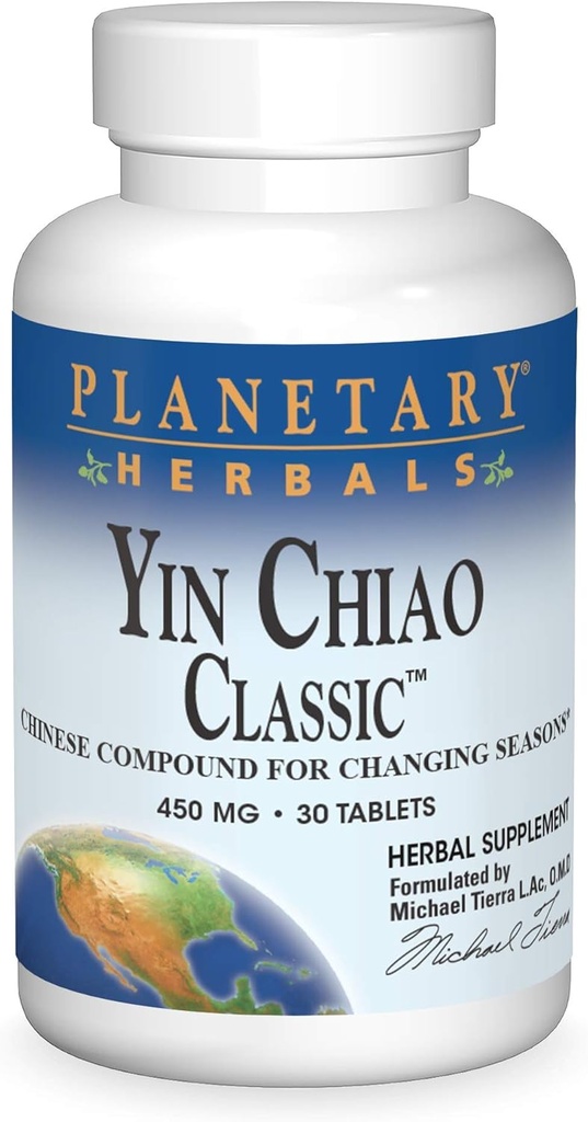 Planetaire kruiden Yin Chiao Classic tabletten, 450 mg, 30 Tellen