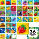 Memory Matching Game, 72 PCS Natuur Thema Matching Kaarten voor peuters 36 Paren geheugenkaarten voor kleuterschool 4 5 6 Jaar oud