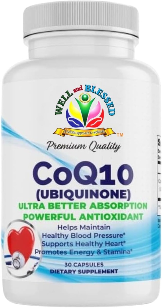 CoQ10 (Ubichinon) - 30 capsules - Ultra Better Absorptie Formula - Bevorderen van energie en uithoudingsvermogen - Veganistisch en Vegetarisch Vriendelijk - Vrij van kunstmatige additieven