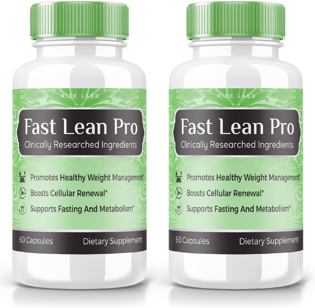 rize labs - Fast Lean Pro Dietary Supplement, Advanced Formula Capsules voor extra sterkte, niet GGO, bevordert gezond gewicht management (120 capsules) (Officieel pakket van 2)