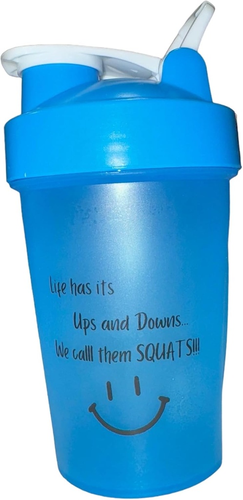 Protein Shaker Bottle, ShakeELITE - 13oz BPA-Free Blender with Secure Leak-Proof Lid & Mixing Ball - Perfect for Gym, Fitness, and On-the-Go Nutrition BLUE