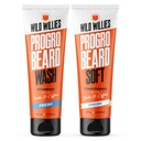 Wild Willies PROGRO Shampooing et kit de revitalisants - Fortifié avec/caféine et biotine - Renforcement, sans flocons, hydratant lavage et revitalisant pour les hommes, 2 x 5oz tubes