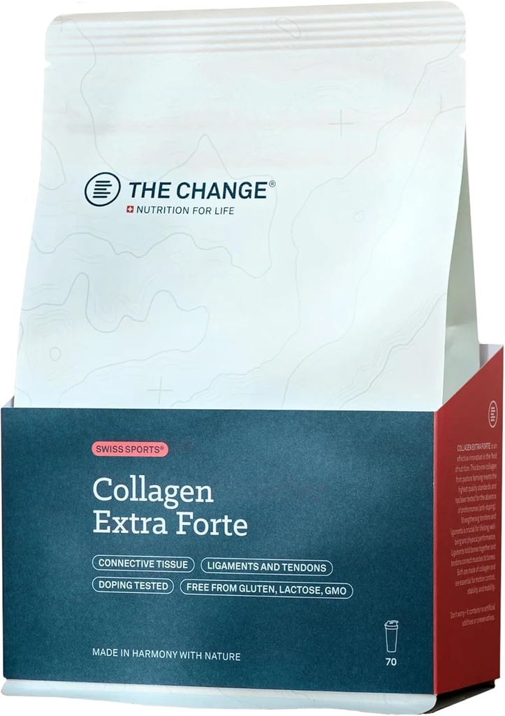 Collagène Extra Forte - Collagène en poudre hydrolysé pour les femmes et les hommes - Protéines organiques pour soutenir la santé des muscles, des articulations et des os, non OGM, lactose et sans gluten 350g