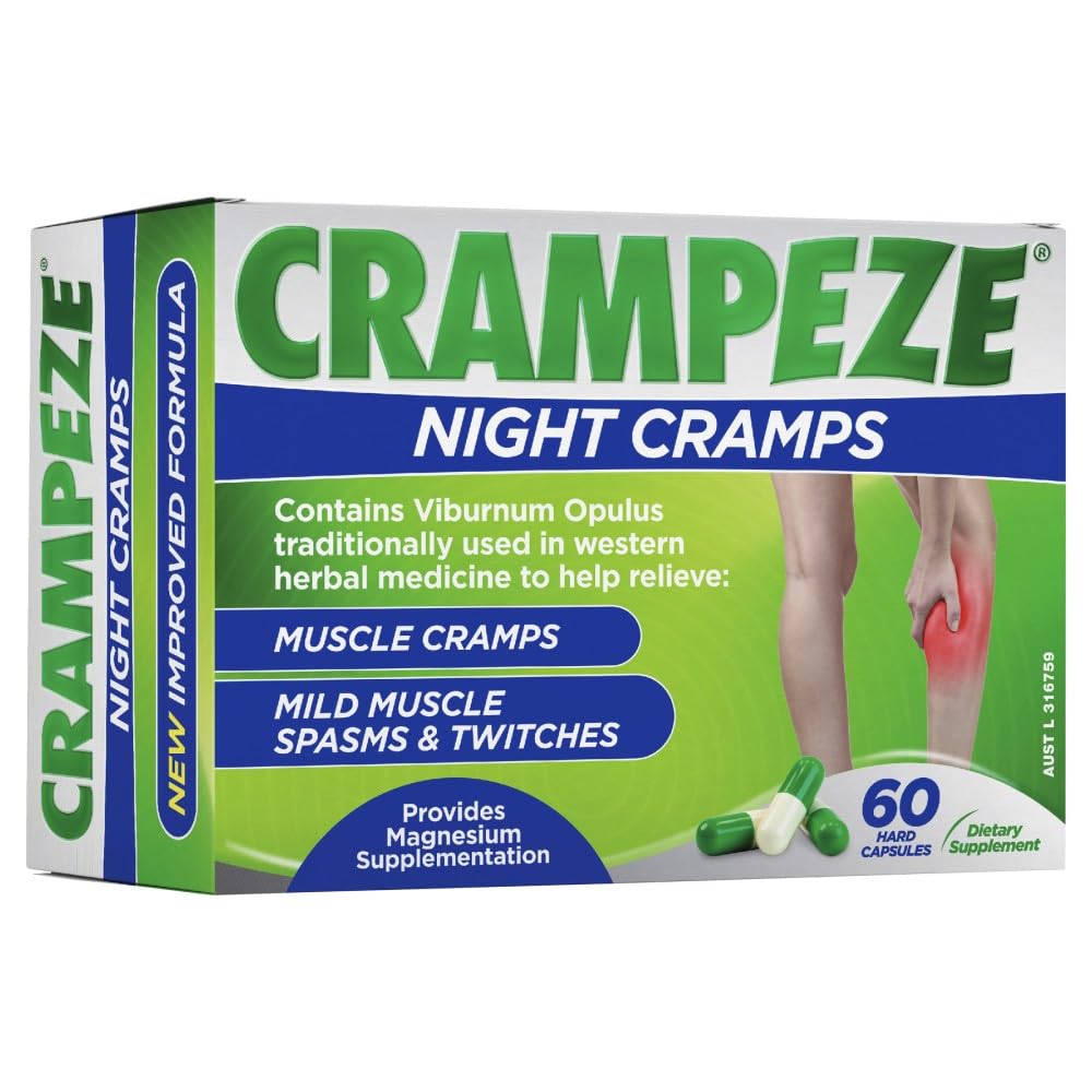 Crampeze Nacht Krampen Natuurlijke verlichting van spierkrampen, spams en moe benen 60 capsules