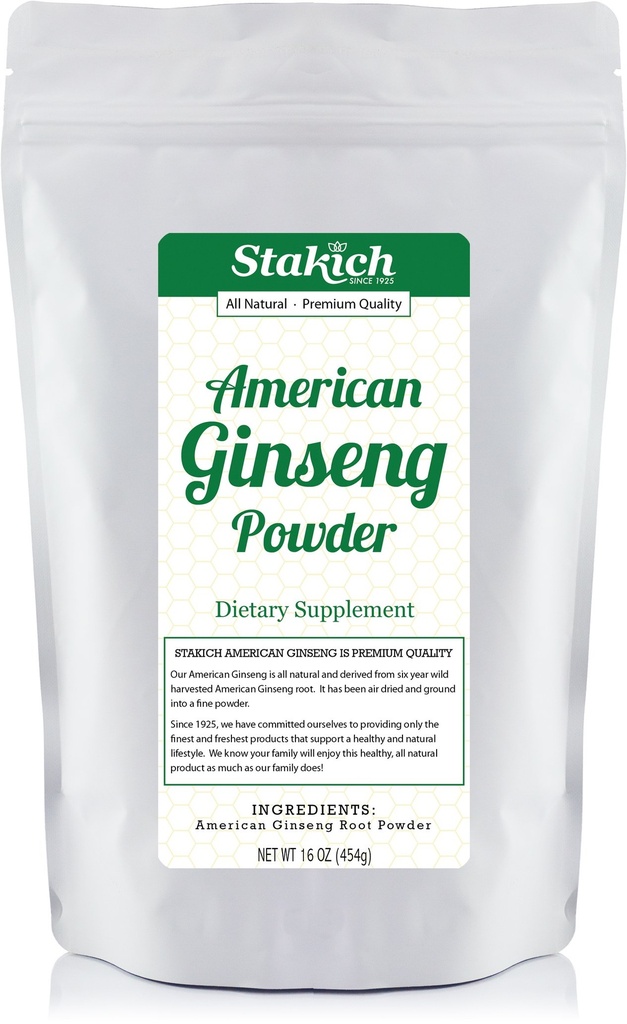 Stakich American Ginseng Root Powder - 1 Pond - Pure (1 Pond)