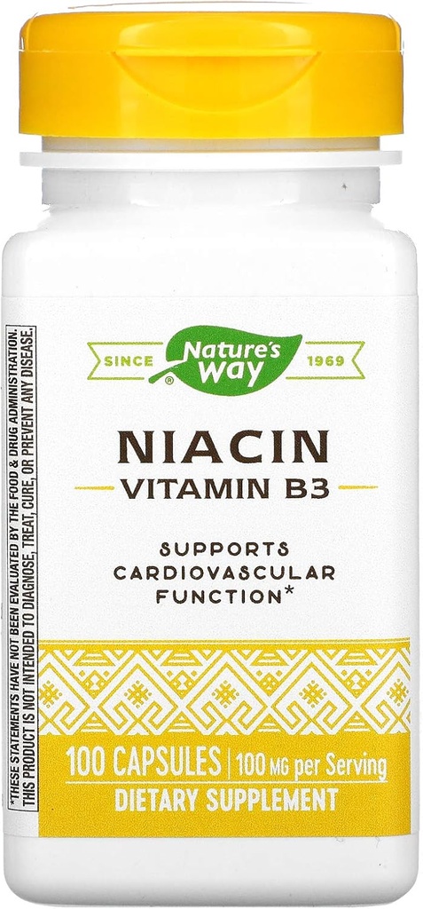 Niacin, vitamine B3, 100 mg, 100 capsules, Nature's Way