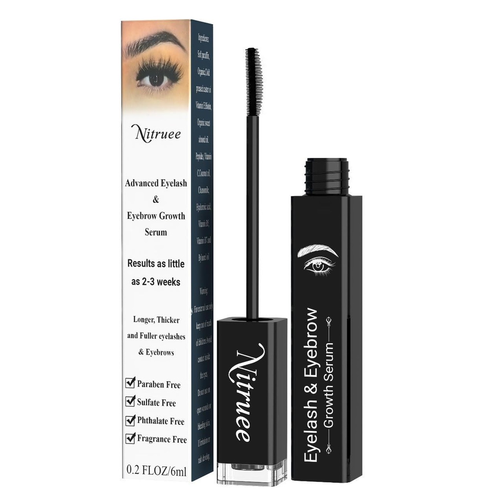 Eyelash Growth Serum - Lash Serum voor wimpergroei - Eyelash en wenkbrauwgroei Serum om langere, vollere wimpers en wenkbrauwen te bereiken- Verbeter natuurlijke wimpers met krachtige wimper Serum Formule