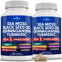 NIEUWE AGE Sea Moss Capsules Black Seed Oil Ashwagandha Kurkuma Bladderwrak Burdock - met Manuka, Honey Dandelion, ACV Black Pepper Glutenvrij
