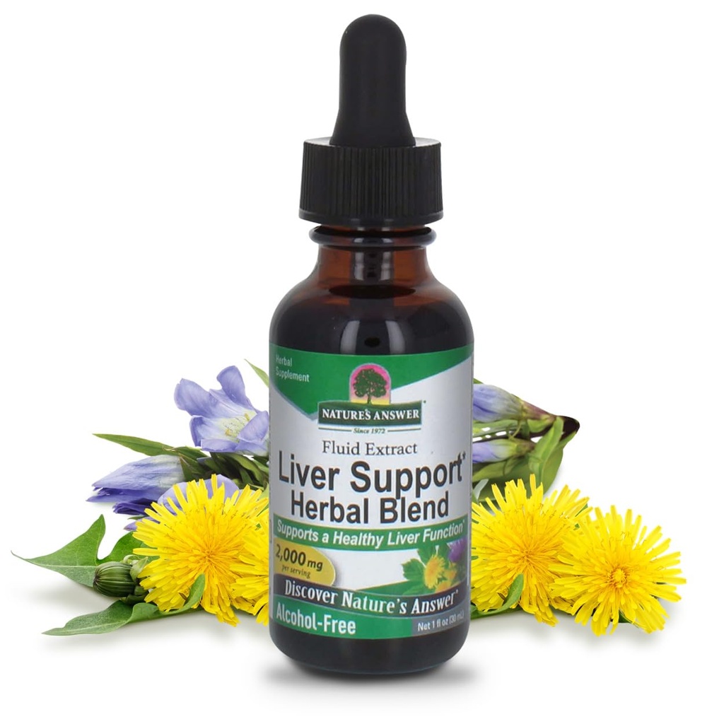 Nature's Answer Alcohol-Free Liver Support, 1-Fluid Ounce , favorise la santé du foie Fonction , Nettoyeur naturel et désintoxication , Soutien Santé globale