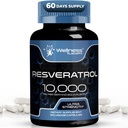 WELNESS LABSRX Resveratrol 120 Capsules, Resveratrol Supplement, Resveratrol 1000mg Polygonum Root, Trans Resveratrol voor gezonde veroudering, Hart, Brain Health Support - Vegan, Keto