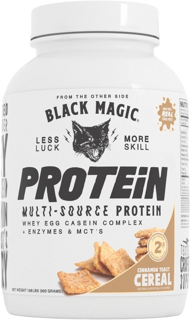 Black Magic Protein Powder Whey Egg Casein Complex + Enzymes & MCT's Recovery 2lbs Kaneel Toast Graansmaak