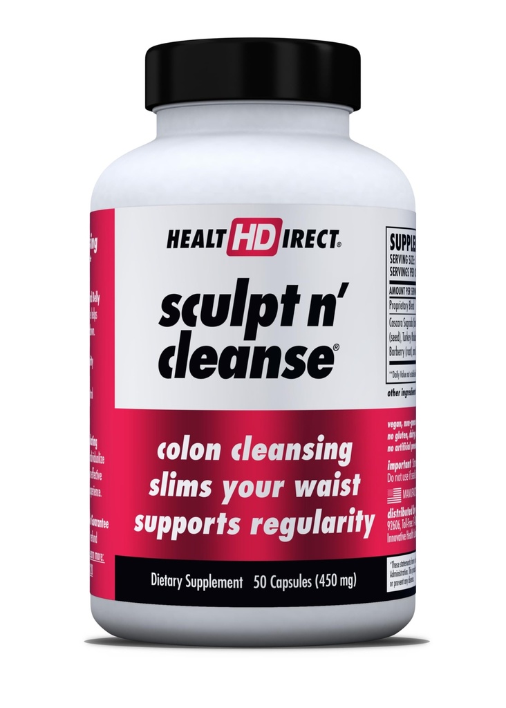 Sculpt n' Cleanse pour la santé et la régularité - Détox naturel et supplément à la grippe Gut - 50 capsules de Veggie