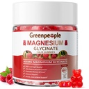 GROENPEOPLE Magnesium Glycinate Gummies 400mg - Suikervrij Magnesium Kaliumsupplement met Magnesium Malaat, Vitamine D, B6, en CoQ10 voor Kalmte Ondersteuning & Slaap voor Volwassenen - Raspberry Gummies