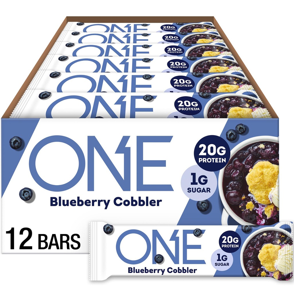 ONE Protein Bars, Blueberry Cobbler, Glutenvrij met 20g Proteïne en 1g Suiker, Pantry Nietjes, 2.12 oz (12 Aantal)