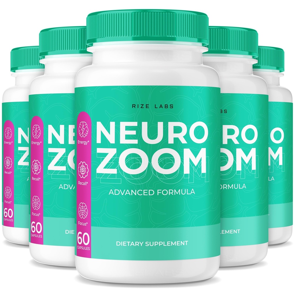 (5 Pack) Neuro Zoom Supplement, Neuro Zoom Organic Memory Supporting Formula, Neuro Zoom to Reduce The Negative Effects of Brain Fog, Neuro Zoom Used to Boost Memory, NeuroZoom Reviews (300 Capsules)