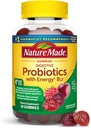 Natuur gemaakt Digestieve Probiotica en Energie B12 Gummies, Probiotica voor vrouwen en mannen, 50 Probiotische Gummies, 25 dagen levering