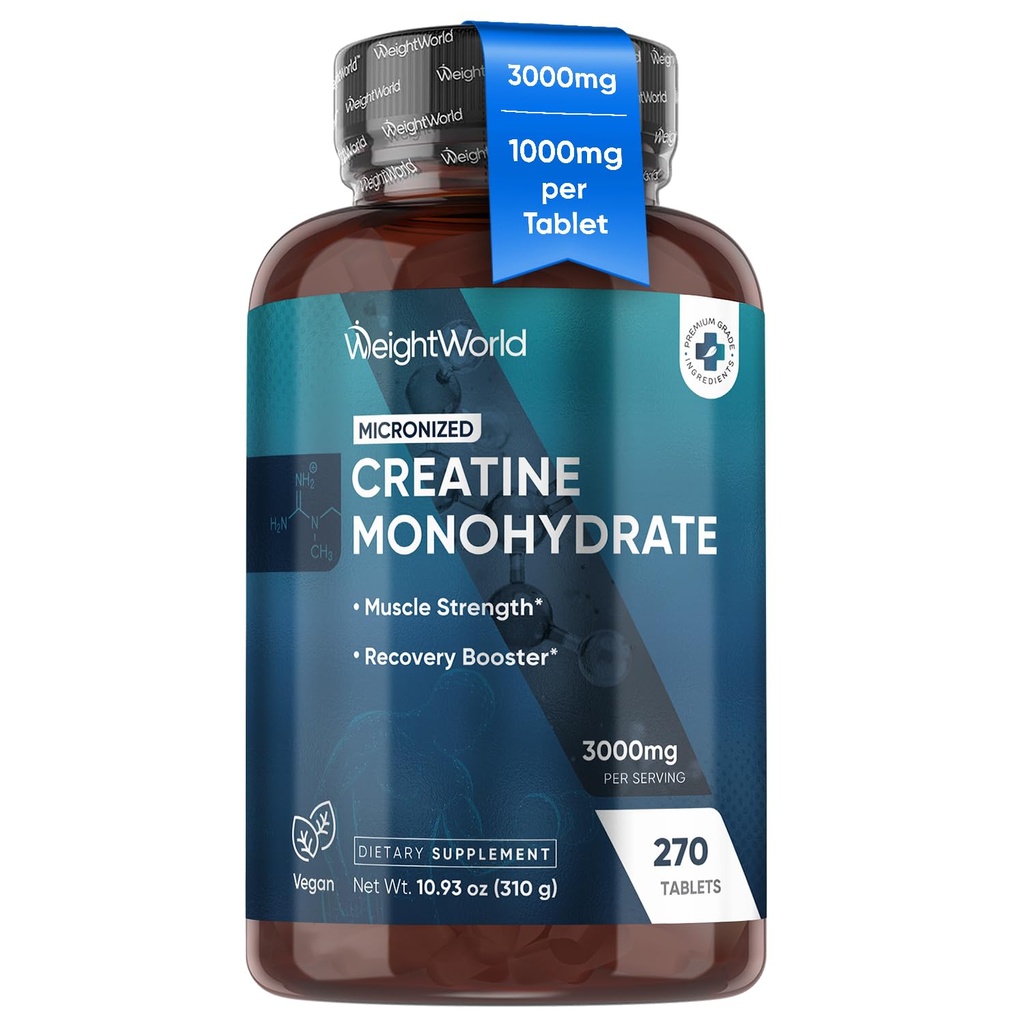 GewichtWorld Micronized Creatine Monohydraat 3000mg Vegan Tablets 