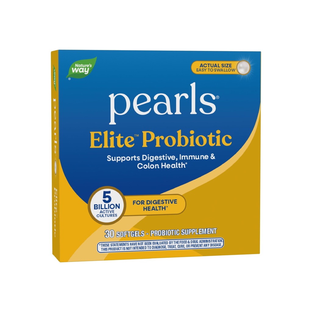 Nature's Way Elite Extra sterkte Probiotische Parels voor mannen en vrouwen, Ondersteunt spijsvertering, Immune, Colon Gezondheid*, 5 miljard levende Culturen, Geen Koeling vereist, 30 Softgels
