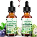 2 Pack Amers de Sourop Liquid Bio Extrait de Sourop Multivitamine gouttes w. Moss de mer, Graines de raisin, Elderberry, Huile de Sourop non raffinée pour la peau, Immune Boost, Aide à la digestion