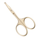 Livingo 3,75" Kleine veiligheid Gezicht neus haarschaar, gebogen blad met afgeronde tip roestvrij staal voor manicure cuticle, wenkbrauw, droge huid (goud)