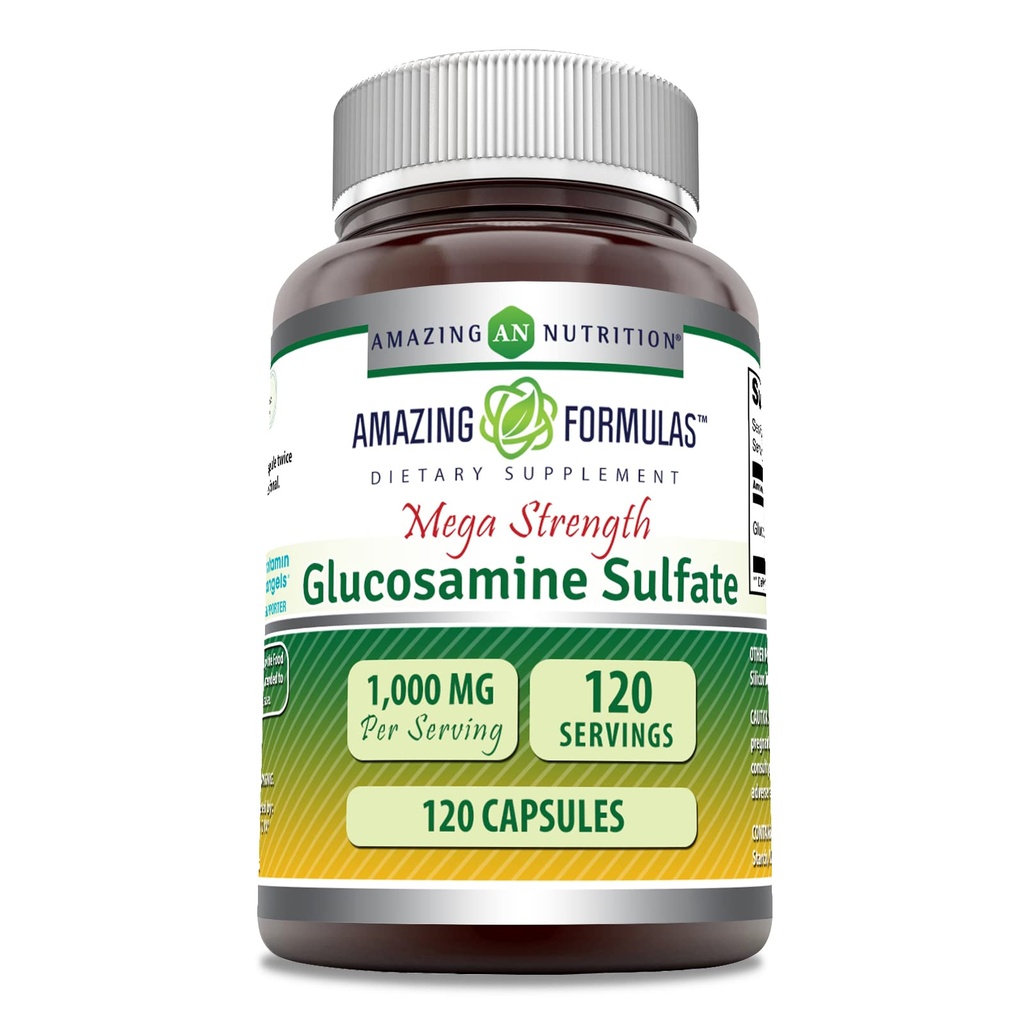 Verbazingwekkende formules Glucosamine Sulfate 1000 mg Capsules Supplement 