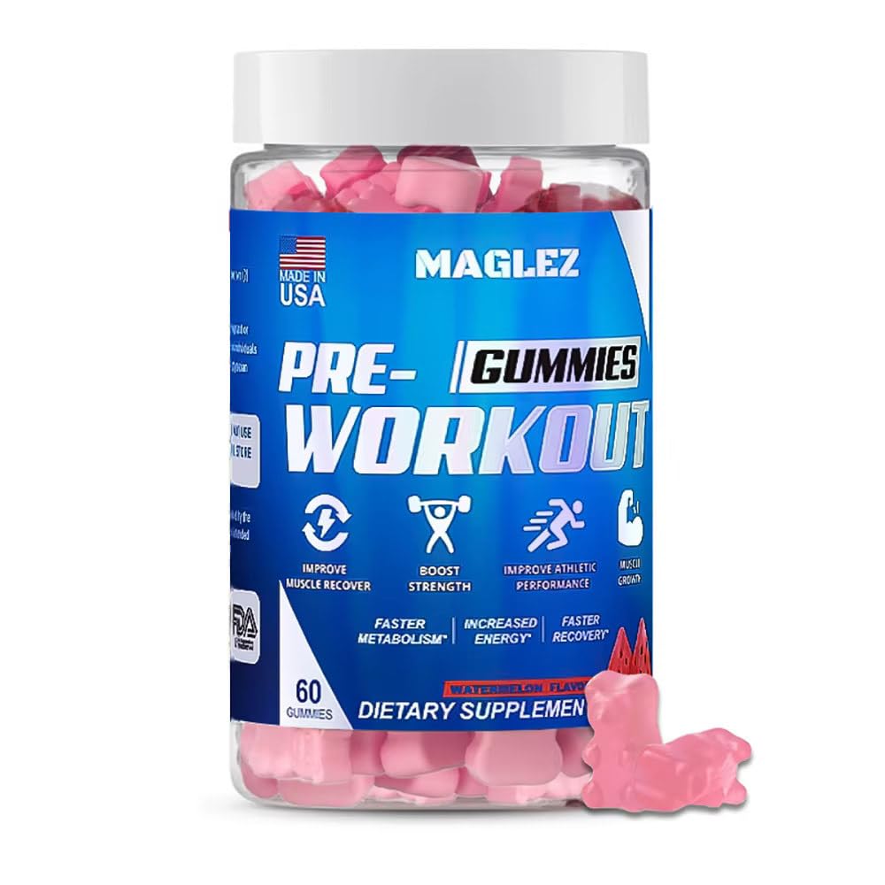 Pre Workout Gummies for Men & Women, PreWorkout Gummy with Beta Alanine 