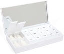 PORT X POLISH Designer Weekly Pill Box Organizer (AM/PM 2X Daily, Crisp White) 